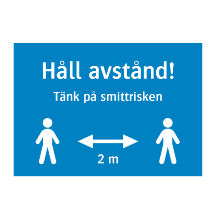 Infoskylt - Hll avstnd 2m