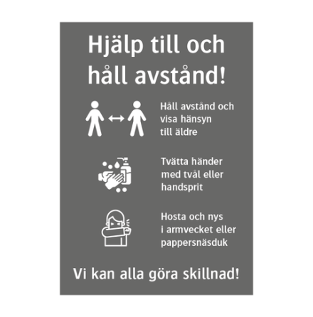 Infoskylt - Hll avstnd, Tvtta hnderna