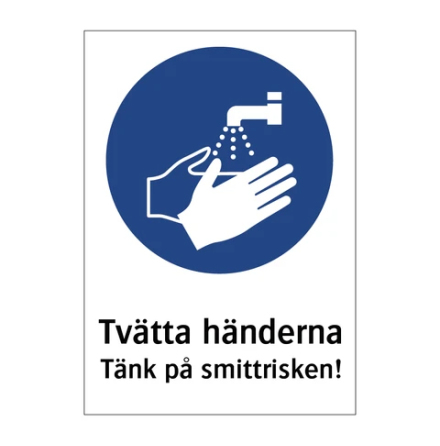 Infoskylt - Tvtta hnderna